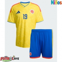 Camiseta Colombia Rafael Santos Borre #19 Primera Equipación para niños Mundial 2026 manga corta (+ pantalones cortos)